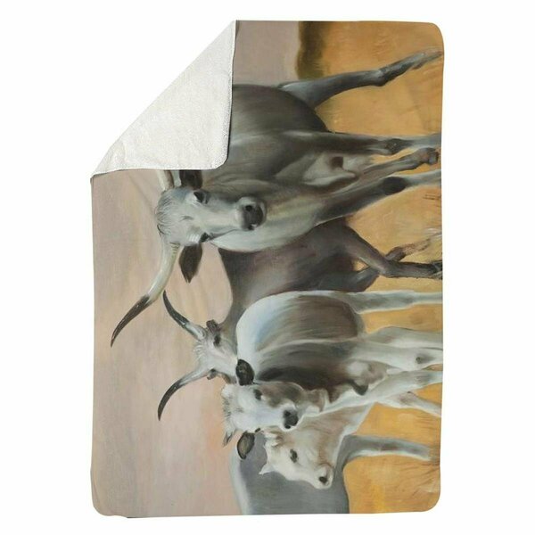 Begin Home Decor 60 x 80 in. Nguni Breeding-Sherpa Fleece Blanket 5545-6080-AN319